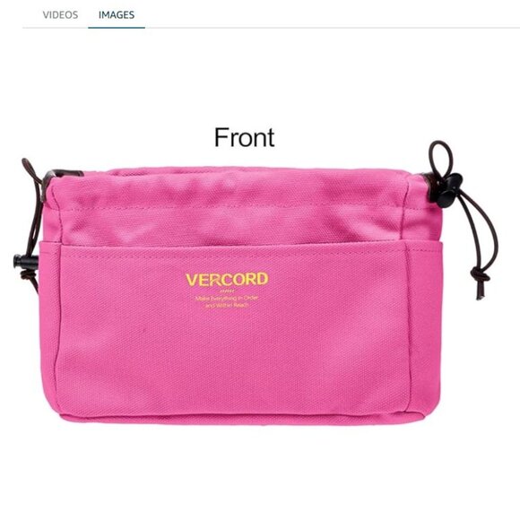 Vercord Canvas Handbag Organizers, Sturdy Purse Insert Organizer Bag Rose Pink - Picture 4 of 13